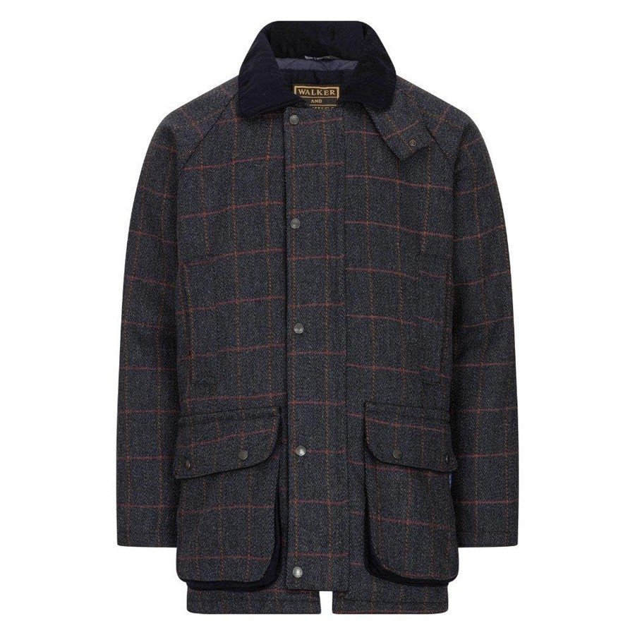 Walker & Hawkes Barlaston tweed field jacket — Dark checked tweed