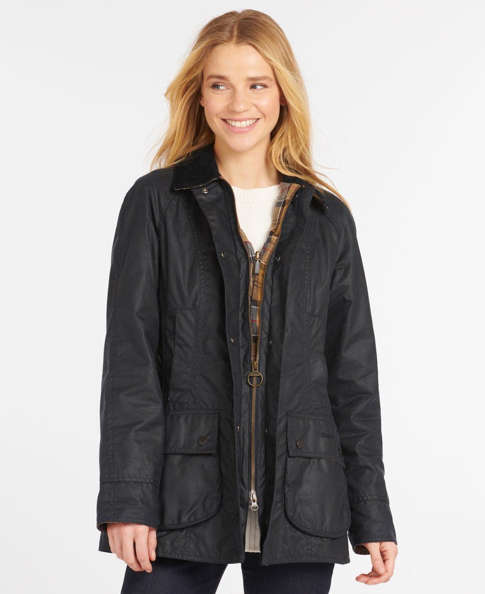 Barbour Beadnell waxed jacket — Navy