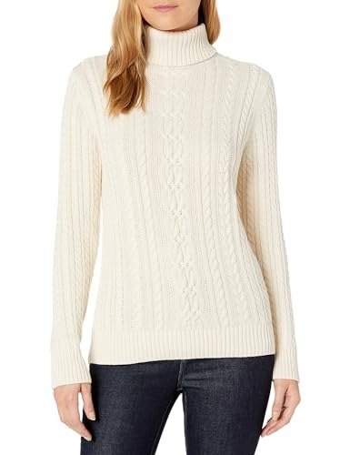 Amazon Essentials Cream cable roll-neck — Cream