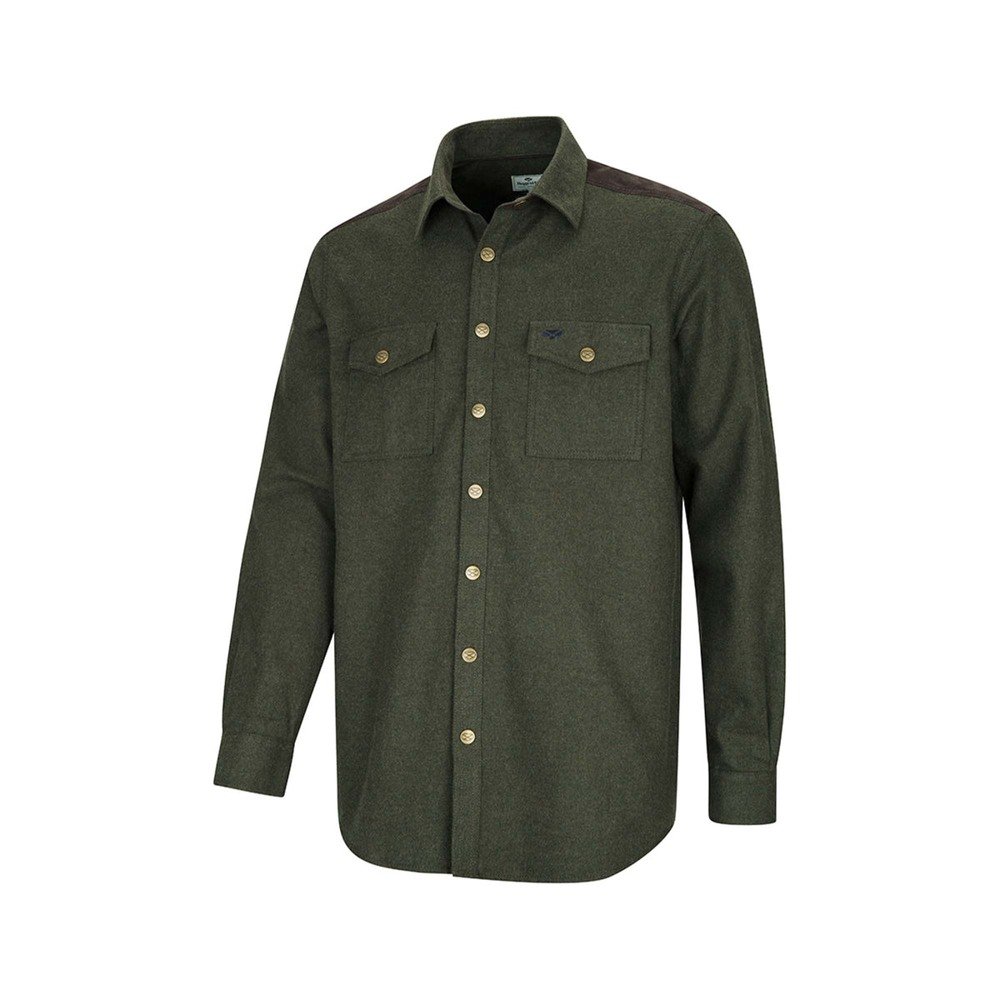 Hoggs of Fife Dunvegan flannel shirt — Loden