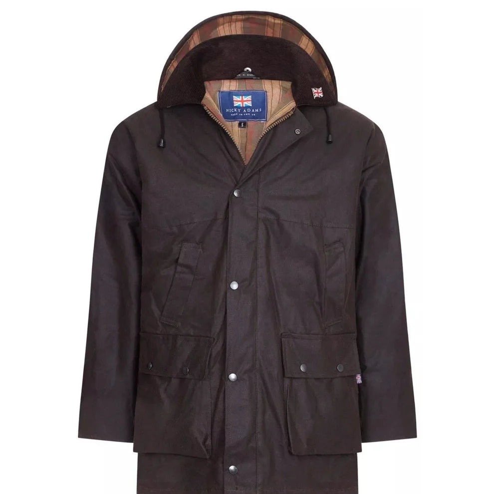 Nicky Adams Countrywear Padded waxed jacket — Brown