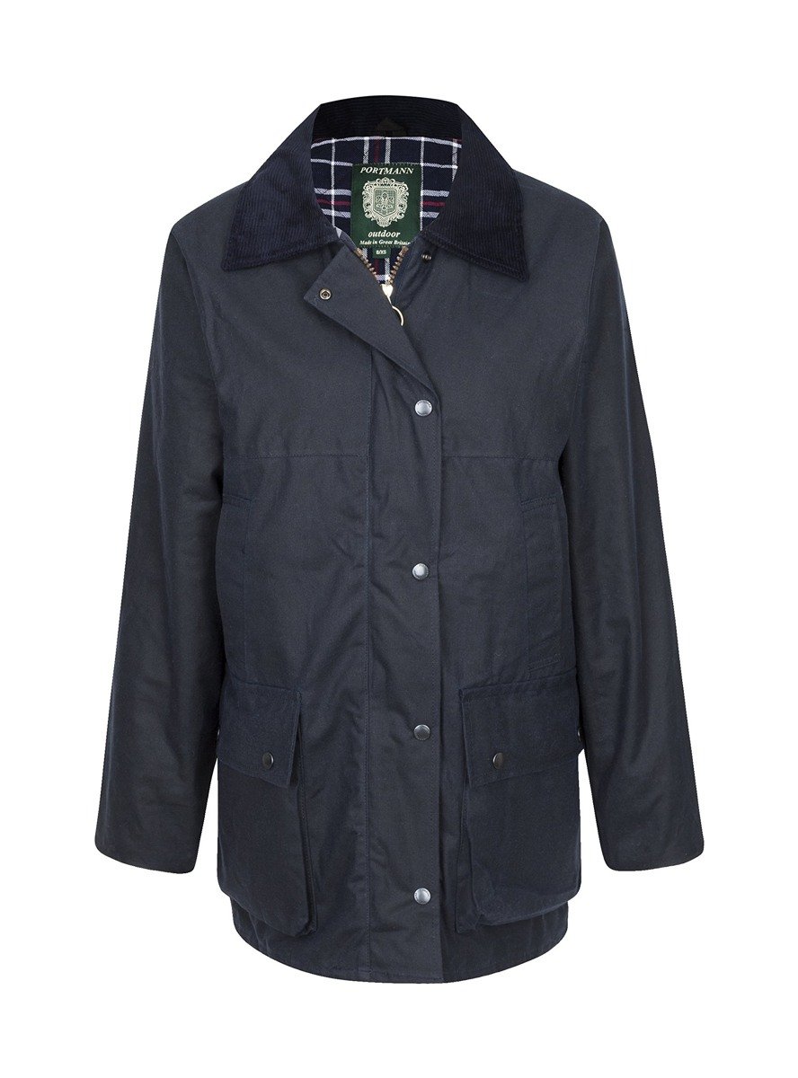 Portmann Ladies’ padded waxed jacket — Navy