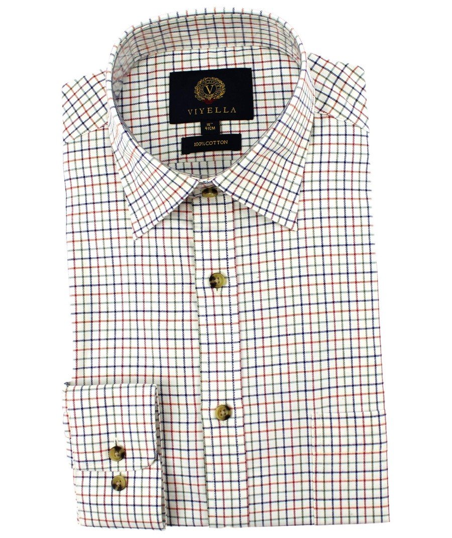 Viyella Lovat tattersall shirt — Red-toned tattersall