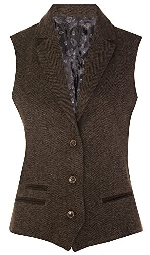 TruClothing Brown herringbone waistcoat — Brown herringbone