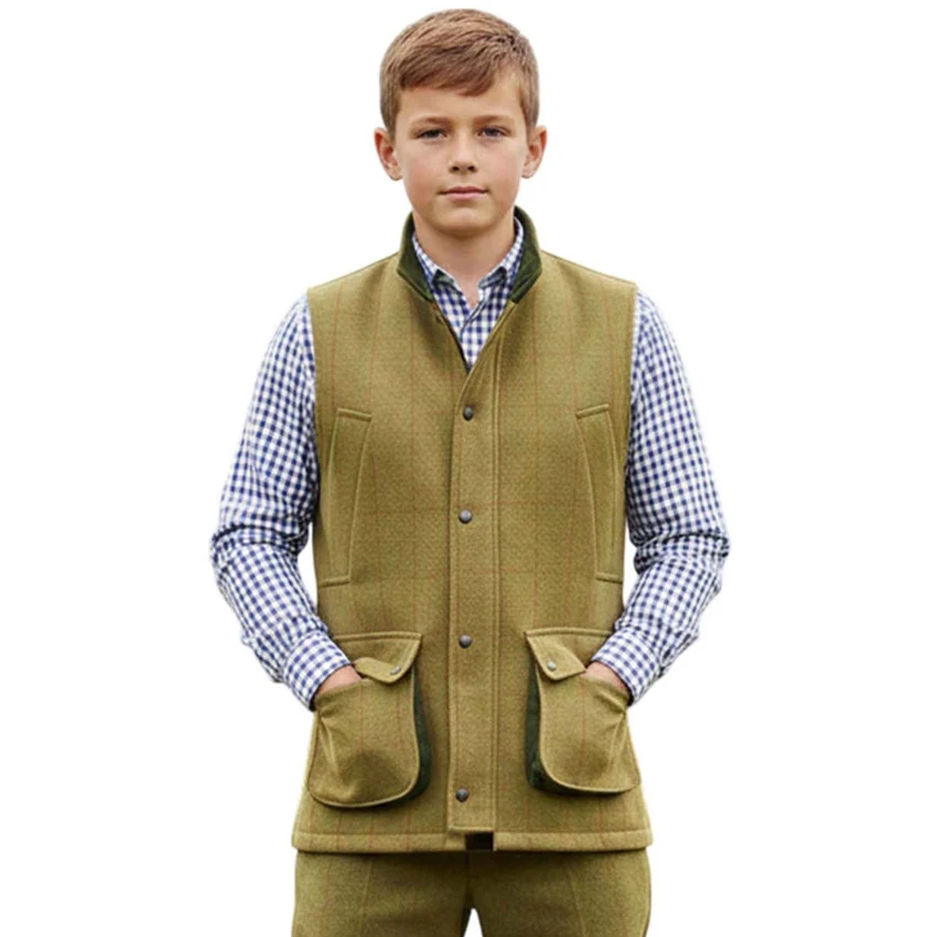 Game Technical Apparel Padded tweed country gilet — children’s country clothing, Fife