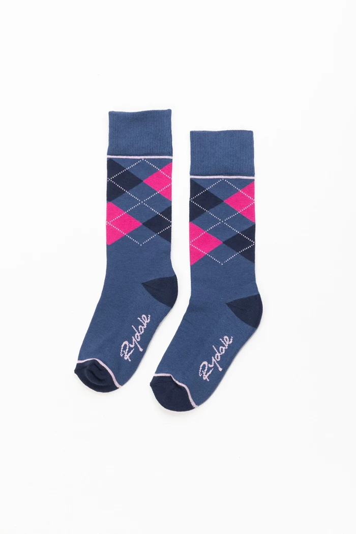 Rydale Junior argyle knee-length socks in Country argyle for children