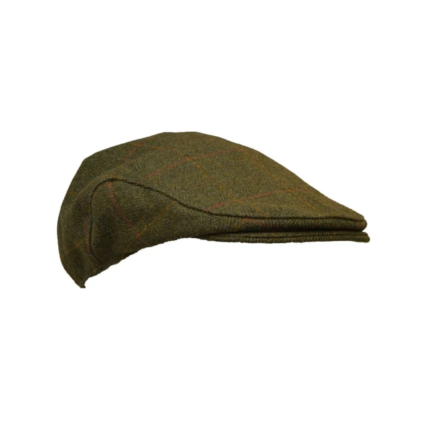 Walker & Hawkes Ashton tweed flat cap in Dark sage for children