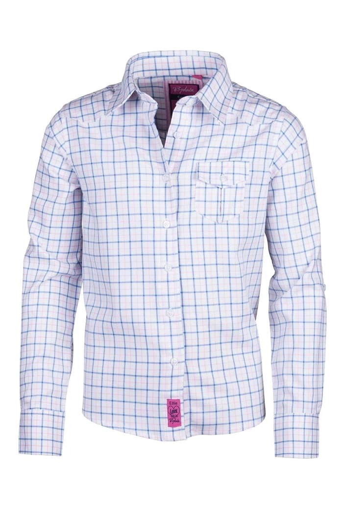 Rydale Ellie country check shirt in Ellie blue for children