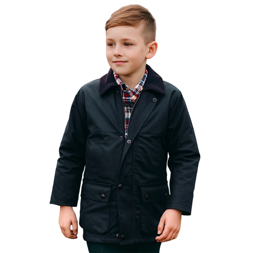 Game Technical Apparel Quilted wax jacket in Navy for children