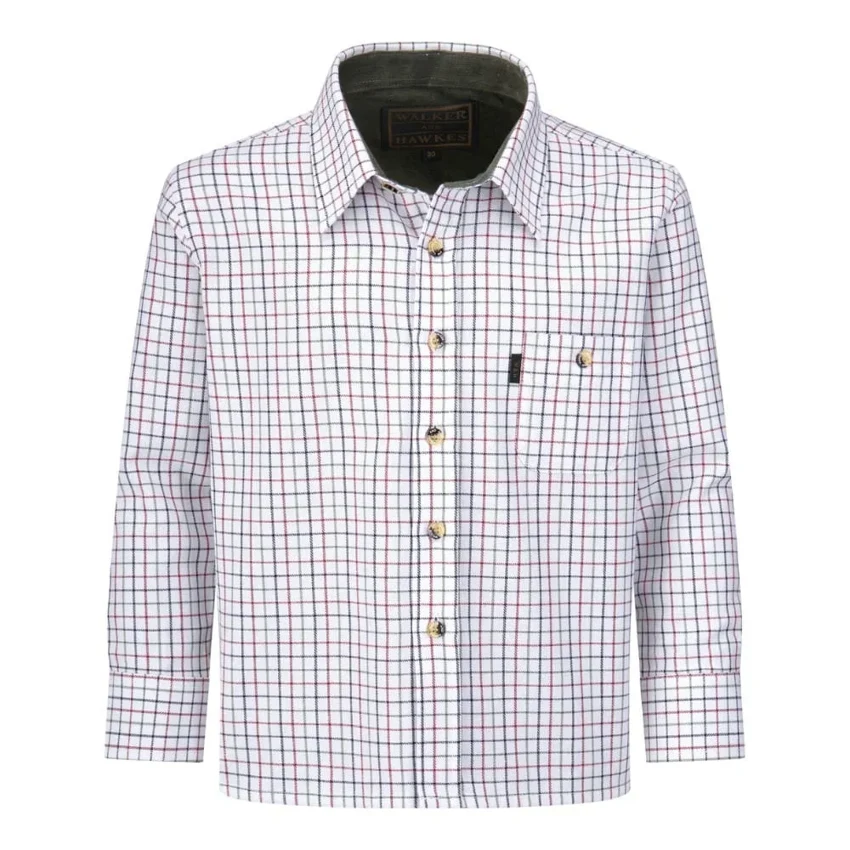 Walker & Hawkes Mickleton checked shirt in Blue for children