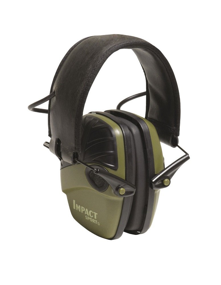 Howard Leight Impact Sport electronic ear defenders in green
