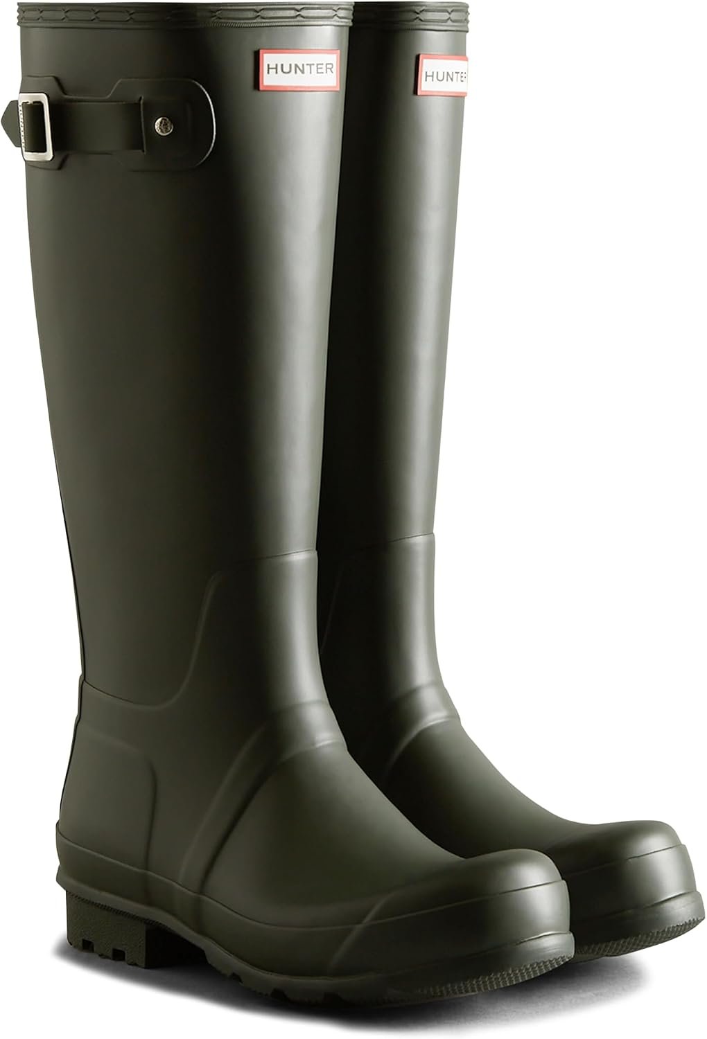 Hunter Original Tall wellington boots in dark olive for men