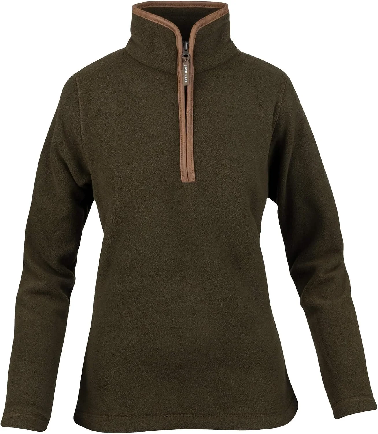 Jack Pyke Ladies quarter-zip fleece pullover in dark olive