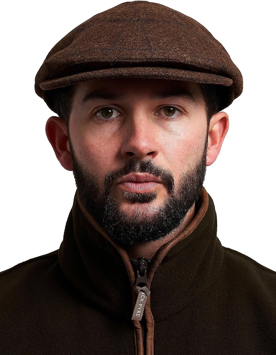 Jack Pyke Tweed newsboy cap in brown tweed for men