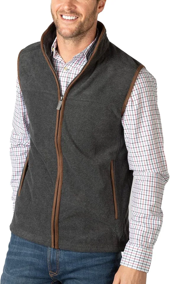 Rydale Huggate fleece gilet in dark marl grey for men