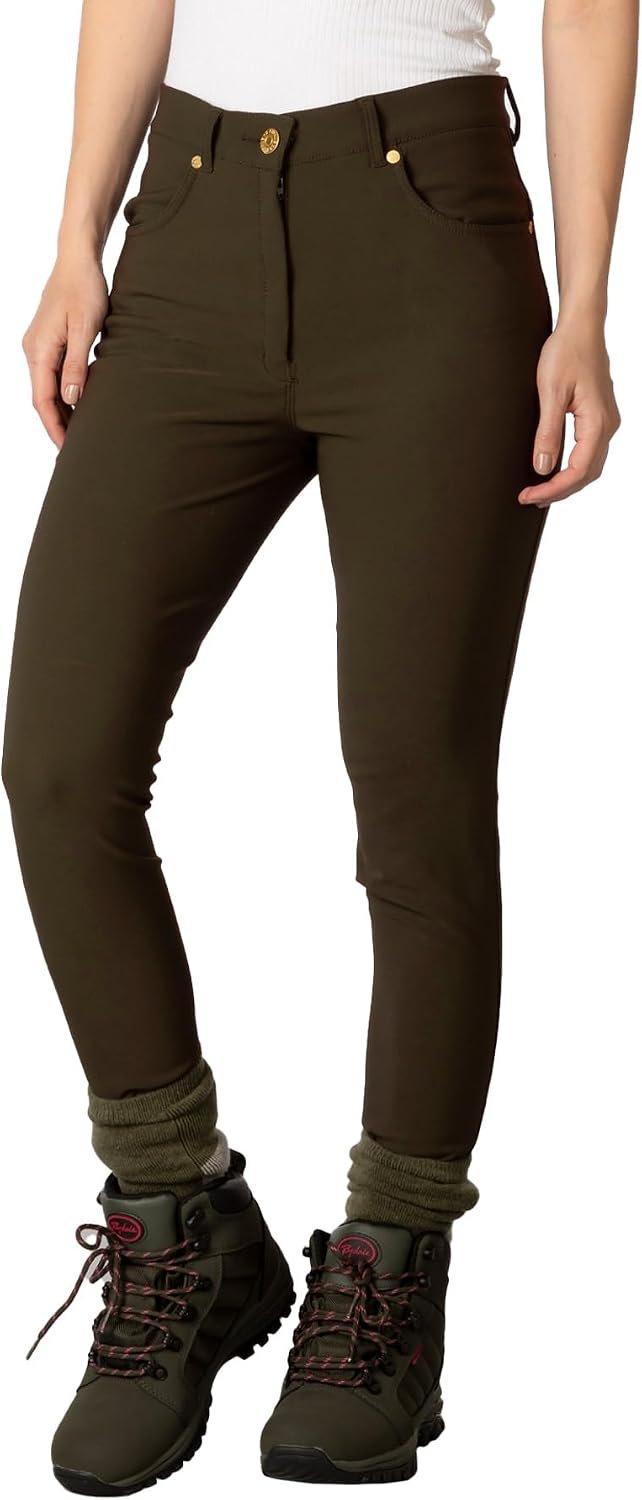 Rydale Ladies’ softshell walking trousers in military green