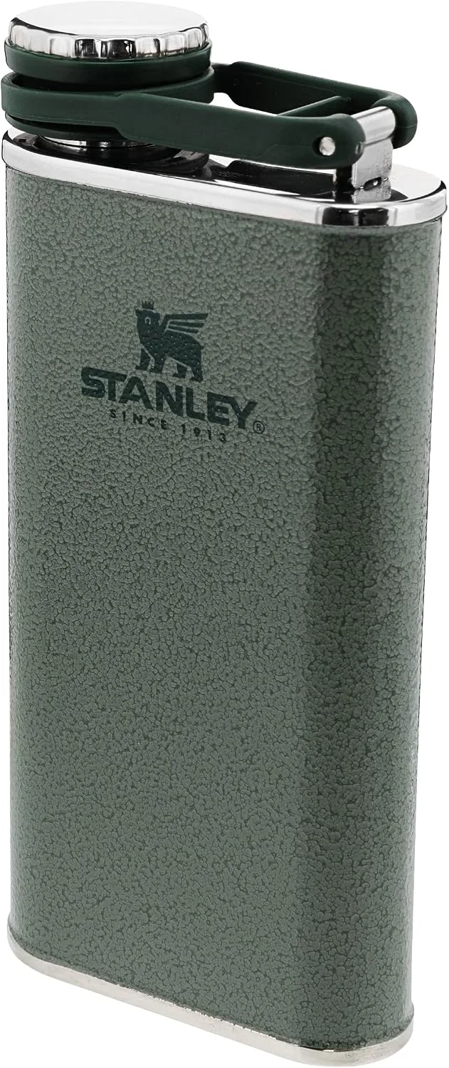 Stanley Classic wide-mouth hip flask · 230ml in hammertone green