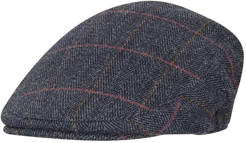 Walker & Hawkes Cambridge Derby Tweed flat cap in blue tweed