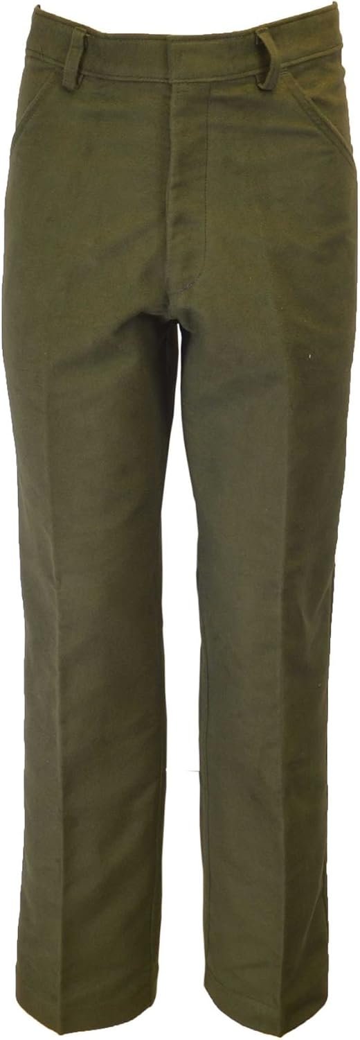 Walker & Hawkes Yorkley moleskin trousers in olive for men